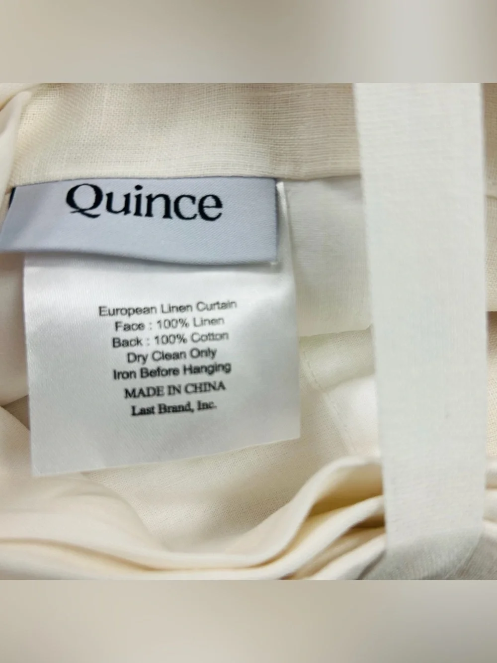 NWT QUINCE Set Of 2 48x96 European Linen Curtains Cream 8693